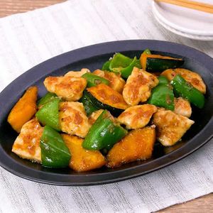鶏とかぼちゃのおかか照り炒め