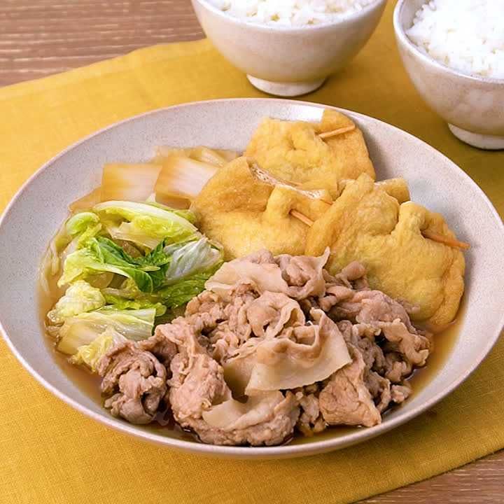 もち巾着の豚すき煮