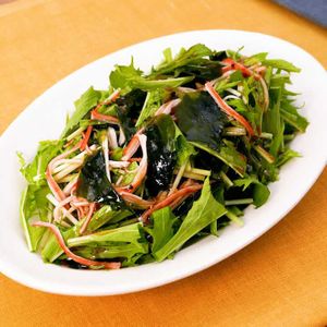 「水菜とわかめの中華風無限サラダ」のレシピ動画