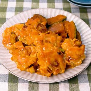 鶏むね肉とねぎの照りマヨつくね