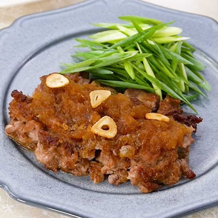 牛こま肉で牛ステーキ風