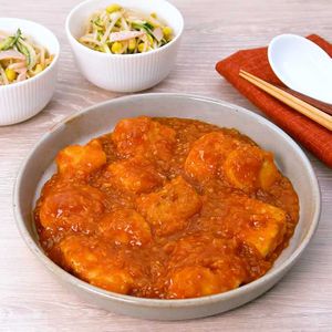 ソースまみれ鶏チリ献立