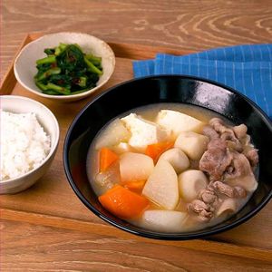 「豚汁定食」のレシピ動画
