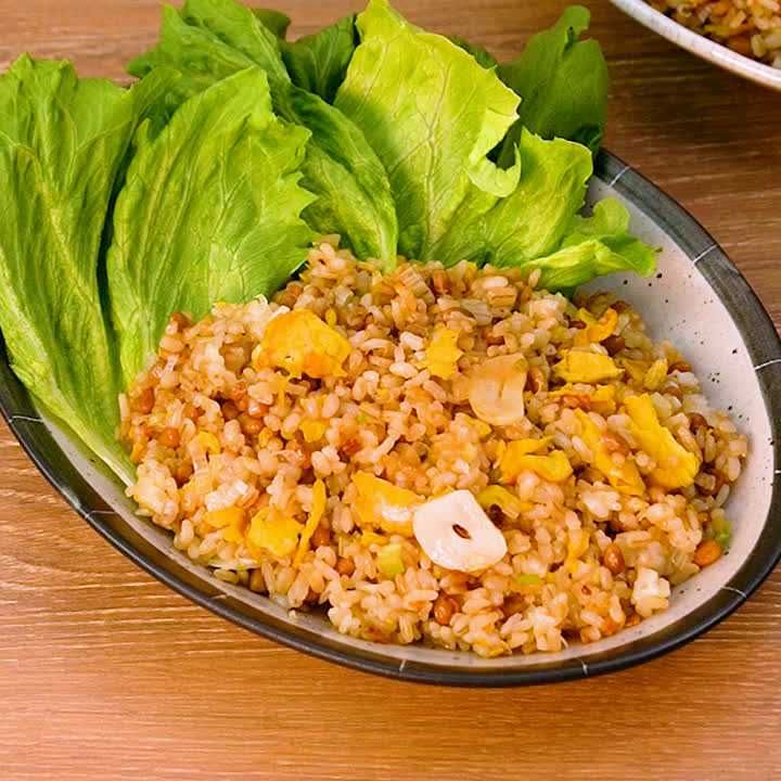 にんにく醤油の納豆チャーハン