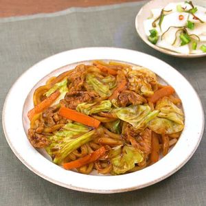 濃厚味噌焼きうどん献立