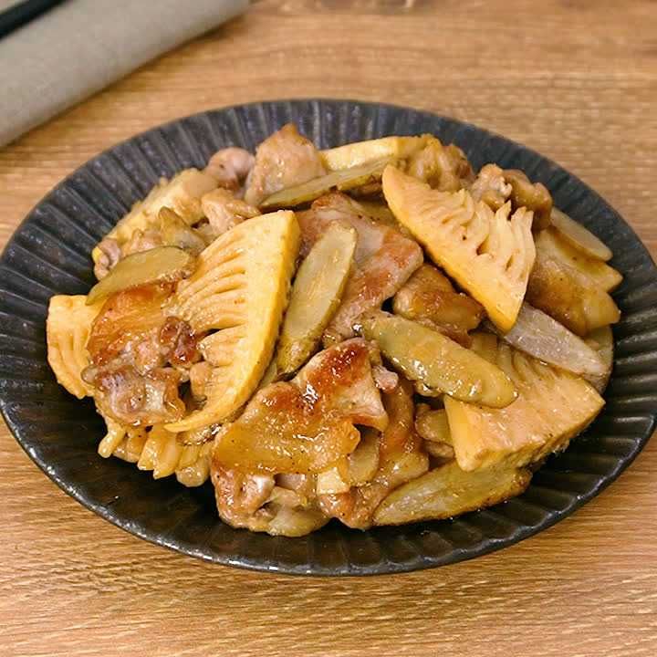 豚肉とたけのこのシビマヨ炒め