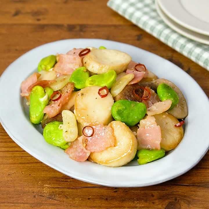 そら豆のガリバタ炒め