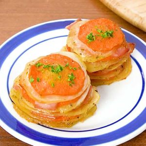 「にんじんのポテトスタック」のレシピ動画