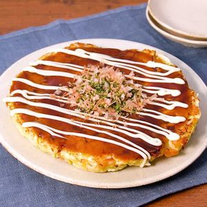 はんぺんとキャベツのお好み焼き風