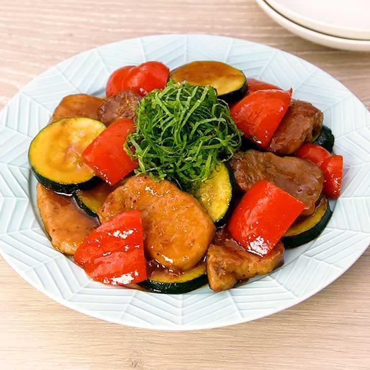 豚ヒレ肉の梅しそ照り炒め