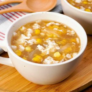 「コーンと卵白の中華スープ」のレシピ動画