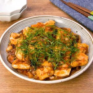 「鶏肉のもずくキムチ南蛮」のレシピ動画
