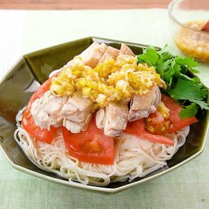 「カオマンガイ風そうめん」のレシピ動画