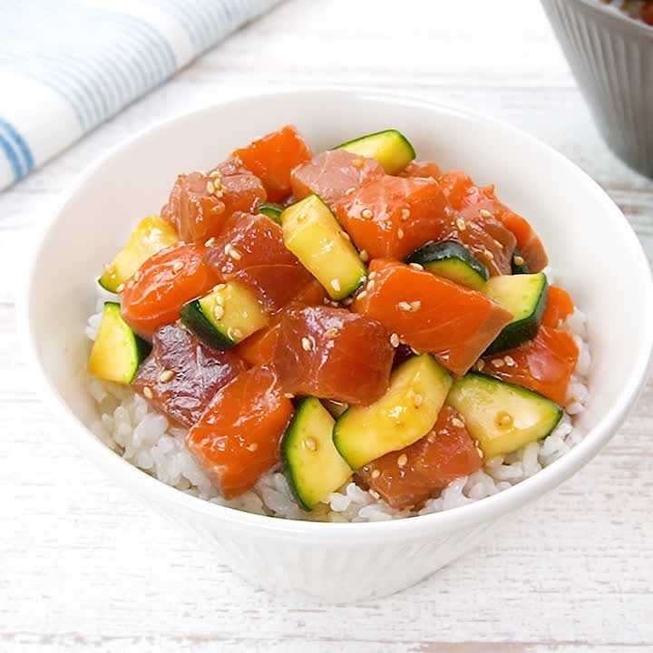 ズッキーニでポキ丼