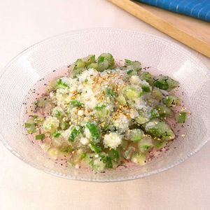 「オクラと白だしの氷そうめん」のレシピ動画