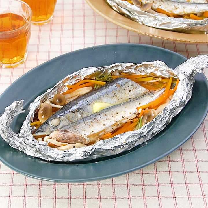 秋刀魚ときのこのホイル焼き