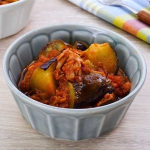 なすとツナのレンジトマト煮