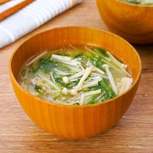えのきと水菜のごま味噌汁
