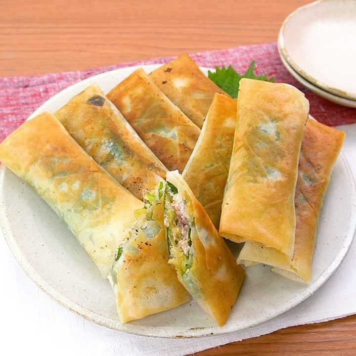 秋刀魚のねぎ味噌春巻き