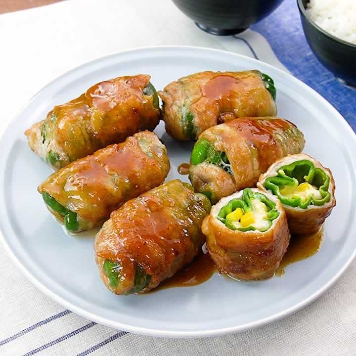 ピーマンのチーズ肉巻き