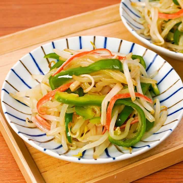 もやしとピーマンのさっぱりあえ